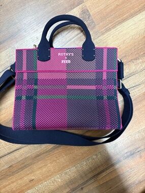 ROTHYS x FEED Plaid Tote in Pink & Navy
